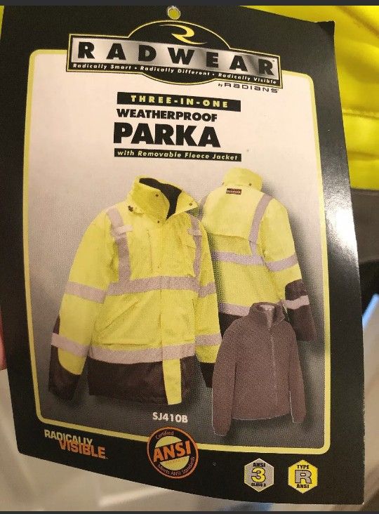 NWT Radwear Three-in-One Weatherproodf Parka Reflective