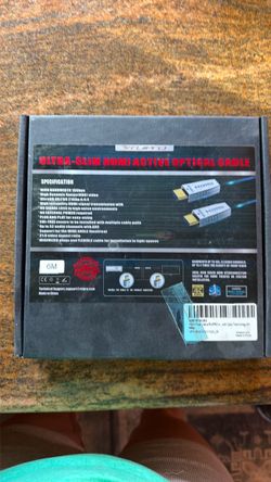 Ultra-Slim HDMI Active Optical Cable 6M