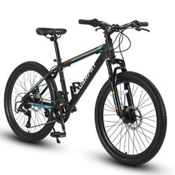 (Handle Broken) New 26 Inch Mountain Bike Shimano 21 Speed Dual Dis Brake Front Suspension For Women Men