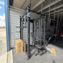 ⭐️Brand New Unassembled, Factory Wrapped Semi-Commercial  Functional Trainer Smith Machine and Bench $2,175