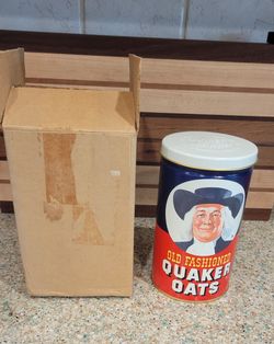 Vintage Collector Oatmeal Can with Box