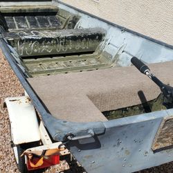 14' Aluminum Jon Boat With 9HP Outboard 