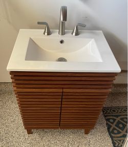Mid Century Wooden Vanity w/ Kohler fixtures