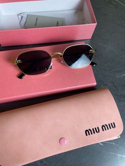 Miu Miu Gold Frame Sunglasses with Case