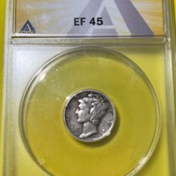 1940 Mercury Silver Dime ANACS XF-45