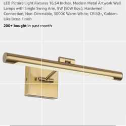 Gold Wired Picture Hanging Scone Light Fixture