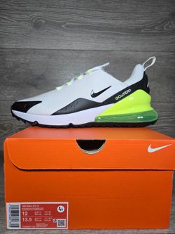 Nike Golf Shoes Air Max 270 Spikeless White / Black / Volt CK6483 105 Mens 12