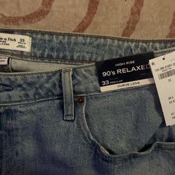 Abercrombie Curve Love High Rise 90s Relaxed Cuffed Hem Jean