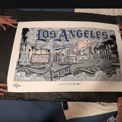 Mr Cartoon Signed Lithograph 2024 Dodgers World Series