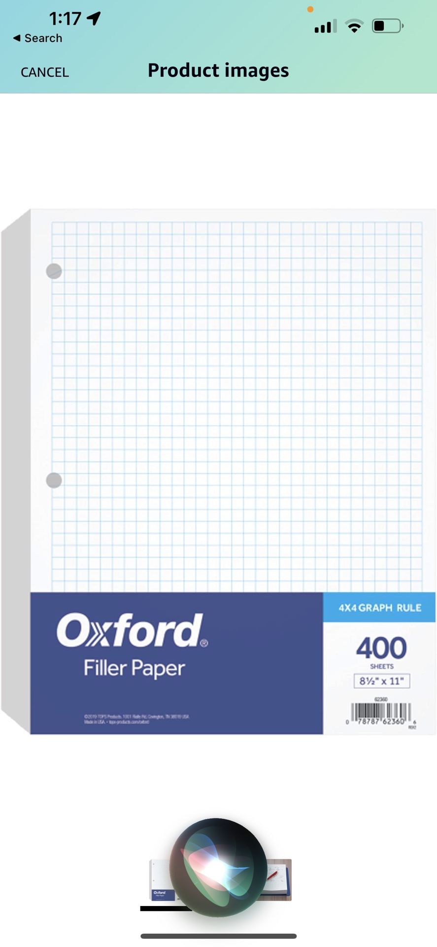 Filler Paper, 8-1/2" x 11", 4 x 4 Graph Rule, 3-Hole Punched,.Loose-Leaf Paper for 3-Ring Binders, 400 Sheets Per Pack (62360)