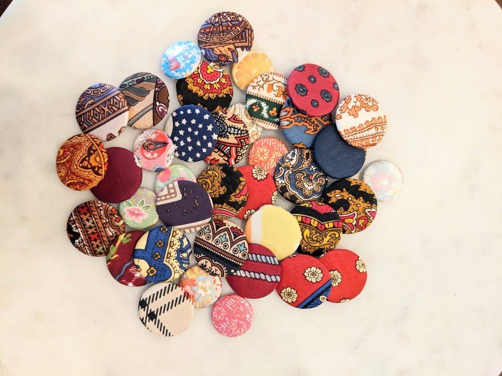 38 Vintage Fabric and Paper Pins