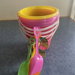 5.5" Sand Buckets and Shovel for Kids Bulk Small Beach Bucket for Beach