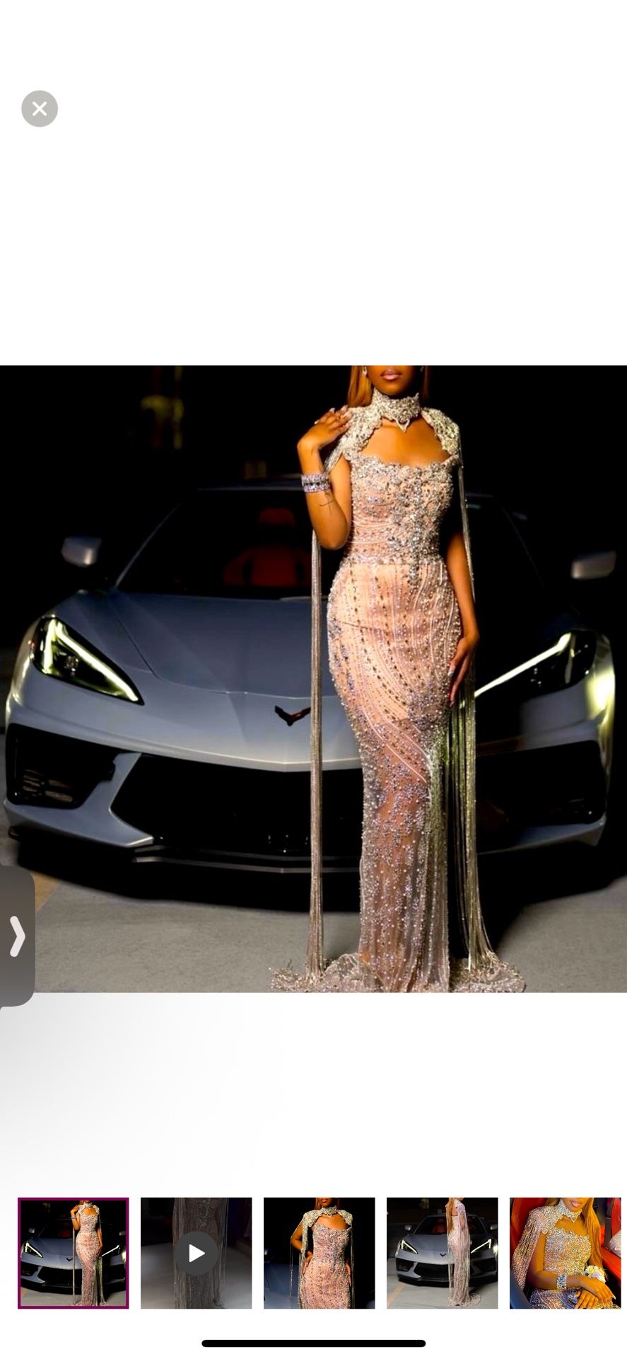 Elegant Crystal Embellished Wedding/ Prom Gown