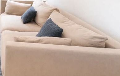 Cream/Beige Upholstered 3-Seat Sofa