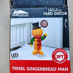 LED Tinsel Gingerbread Yard Decor