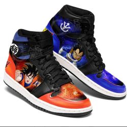 Vegeta And Goku Air Jordan 1 Sneakers Custom Dragon Ball Anime Shoes Mix Galaxy