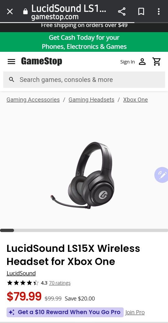 Lucid Sound Ls15x Wireless Gaming Headset