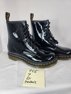 Dr. Martens 1460 Black Patent Leather Lace Up Boots NIB Size  7