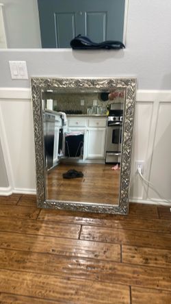 Silver Ornate Framed Wall Mirror