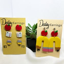 Back To School Pencil Polymer Clay Earrings 