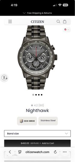 Citizen Nighthawk Eco-Drive Chronograph Watch