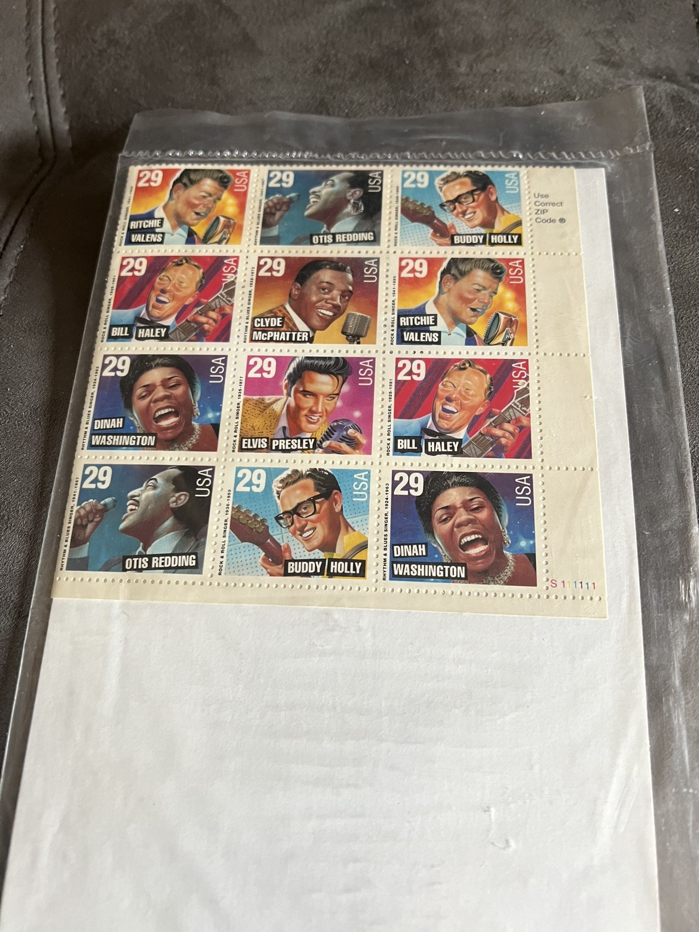 US Rock and Roll, Rhythm and Blues 29c Set of 20 Stamps Scott, Unused postage