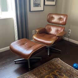 Midcentury Lounge Chair And Ottoman 