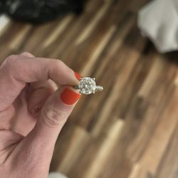 moissanite engagement ring 14k white gold