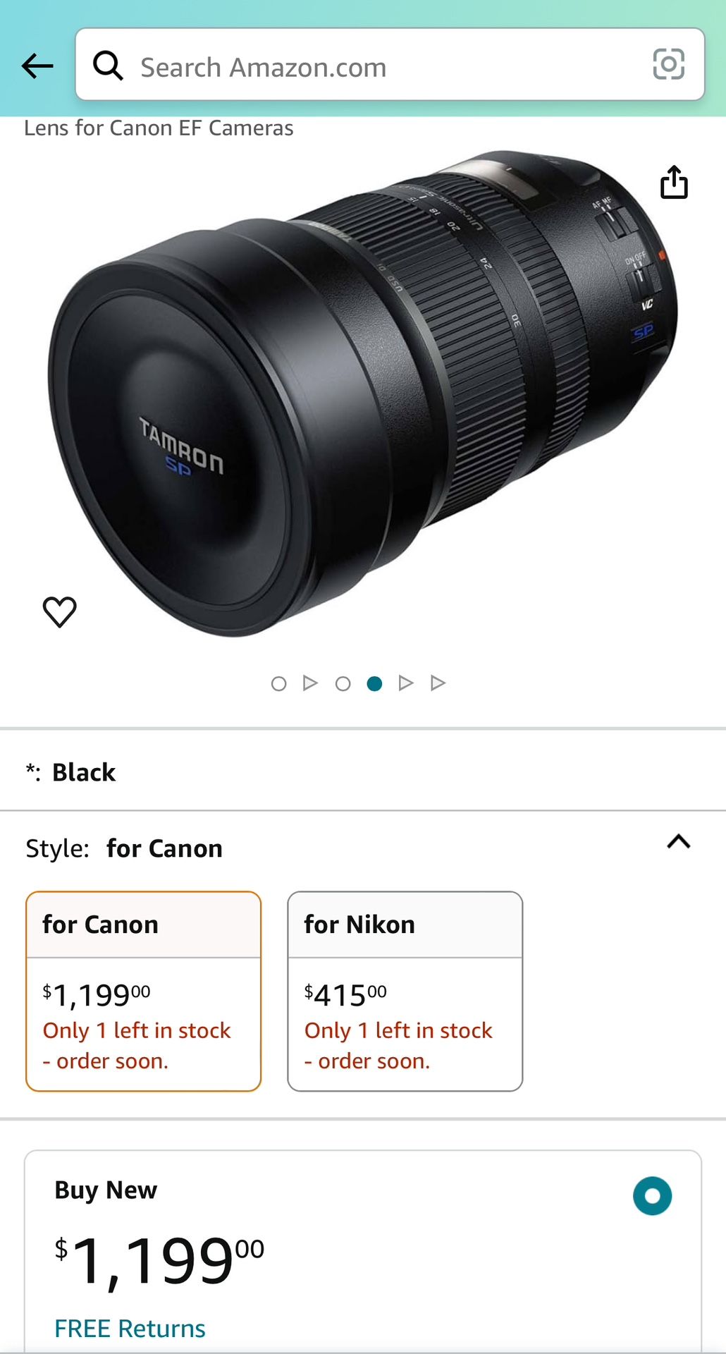 TAMRON SP WIDE ANGLE LENS-CANON CAMERA