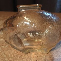 Vintage Iridescent Glass Figural Pig Piggy Bank Anchor Hocking Carnival Glass