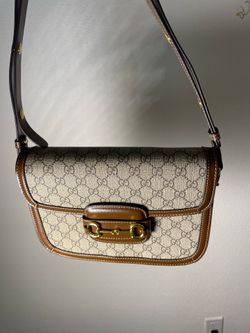 Authentic Gucci GG Monogram Horsebit Shoulder Bag Used