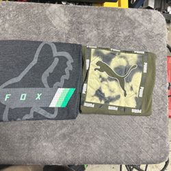 2 Mens Pre Owned Size Large Puma & Fox Short Sleeve Tshirts 2 Shirts 1 Price