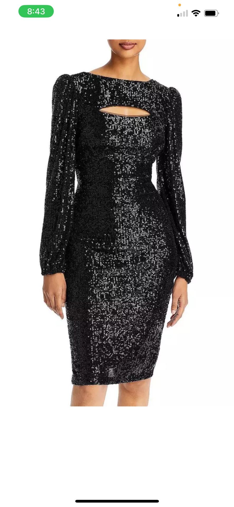 Aqua Womens Sequined Cut-Out 4 M Cocktail Party Dress