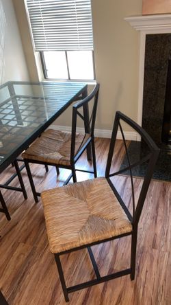 Glass Table With 4 Chairs Practically Brand New Not Used