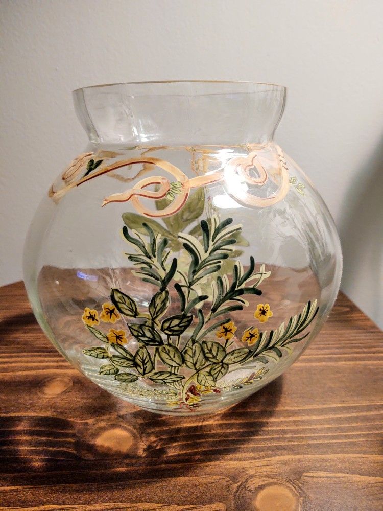 Hand Painted Glass Vase