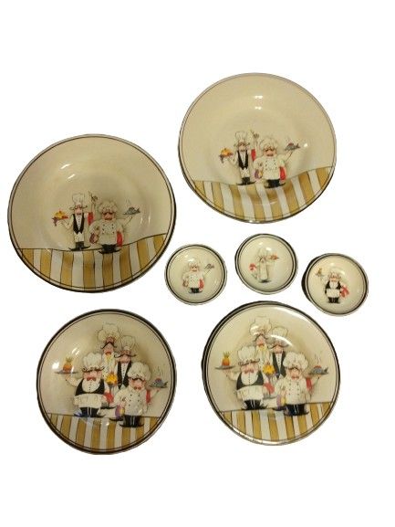 HD Designs "Le Chef" Stoneware Dinner Set