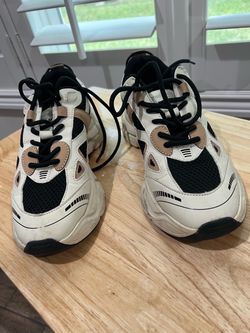 Chunky Dad Sneakers White Black Tan
