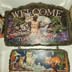 Complete Bradford Exchange Jürgen Scholz "Cozy Companions" 5-Piece Welcome Sign Set w/ COAs