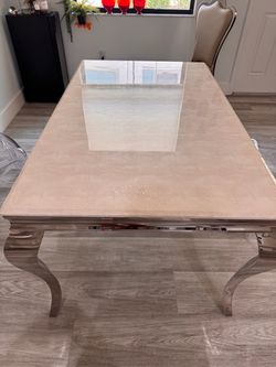 Dining Table with Chrome Legs