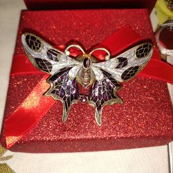 Pewter Antique Butterfly Broach