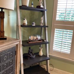 Grey Ladder Shelf Rack