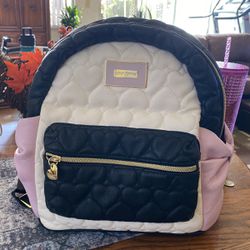 Betsy Johnson Backpack Black/Cream/Pink