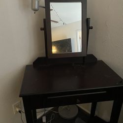 Cute Brown Makeup Vanity