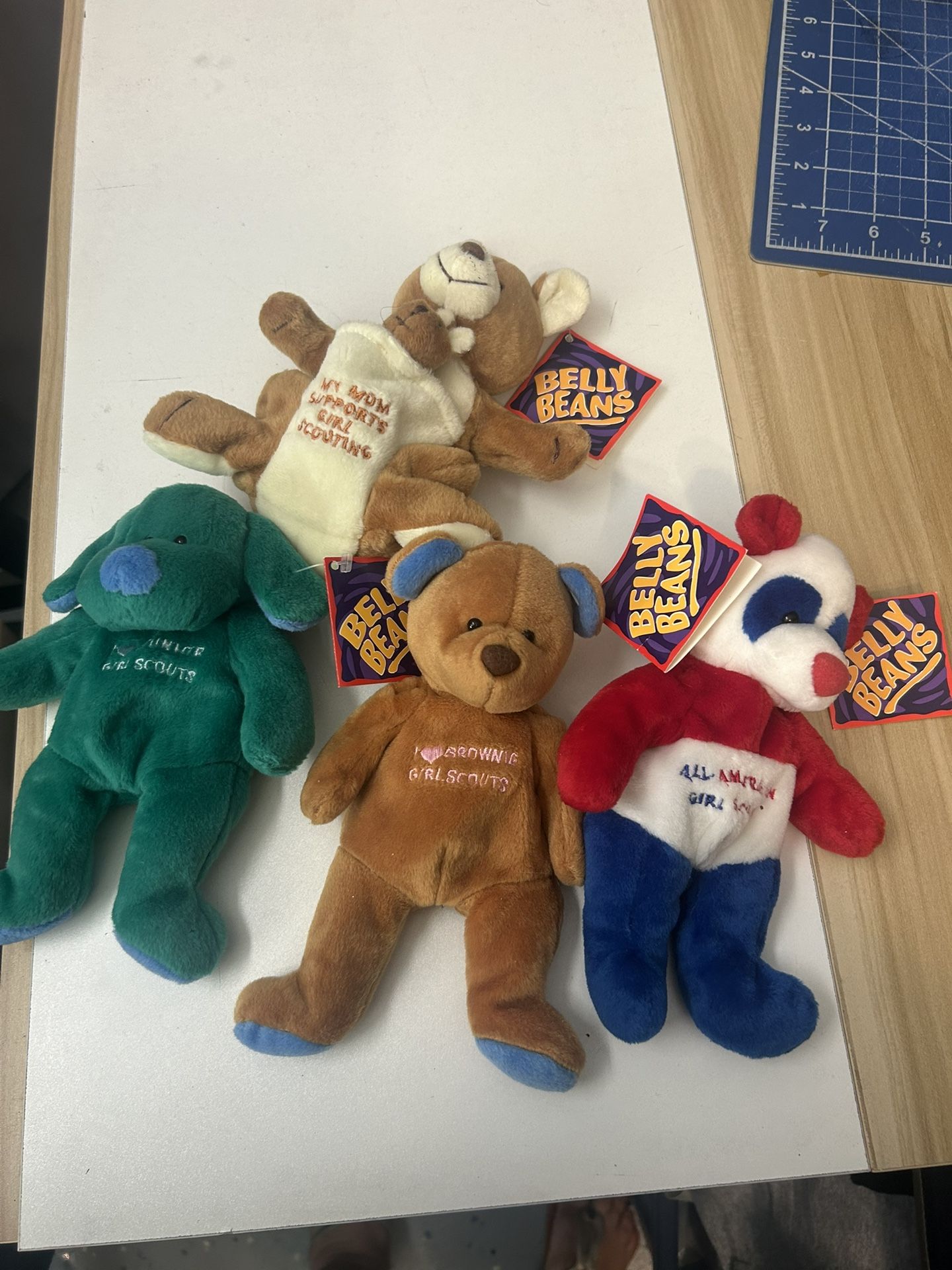 Belly Beans Girl Scouts Plush Toy Set (4 Bears) – New with Tags!