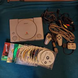 PS1 Playstation 1 With Controller And Game Bundle (Rare Game Dino Crisis II)
