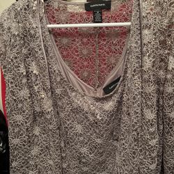 R & M Richards Dress Two Piece Champagne, Size 18