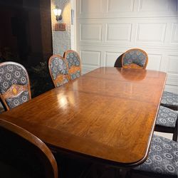 Solid Wood Dining Table Set – 8 Chairs