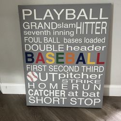 Baseball Wall Hanging 24x30