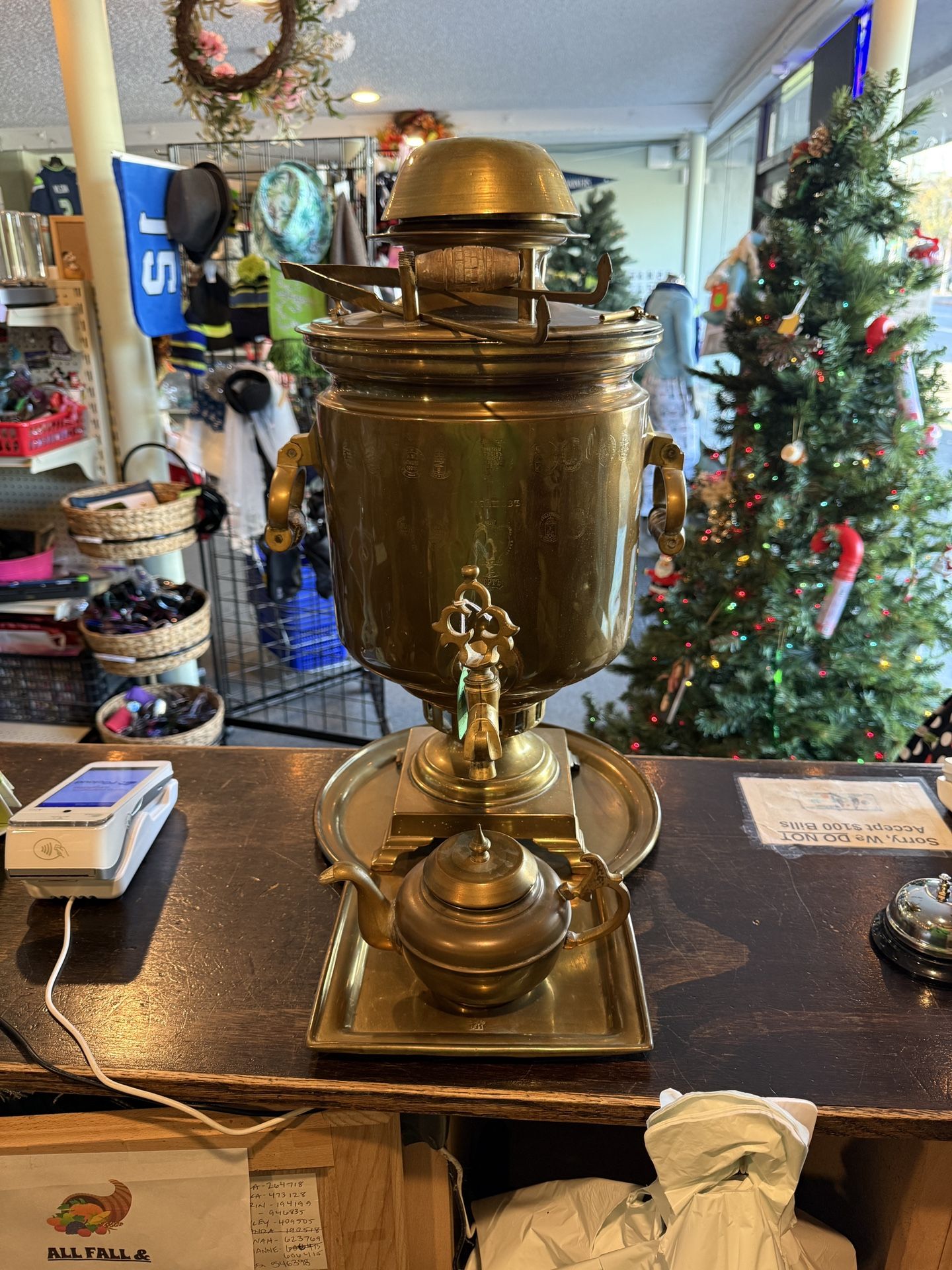 Antique 1890s Brass Samovar/Traditional Tea Kettle