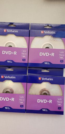 Verbatim DVD+R 4.7GB 16x Recordable Media Disc - 10 Disc Box* BRAND NEW 4 PAK